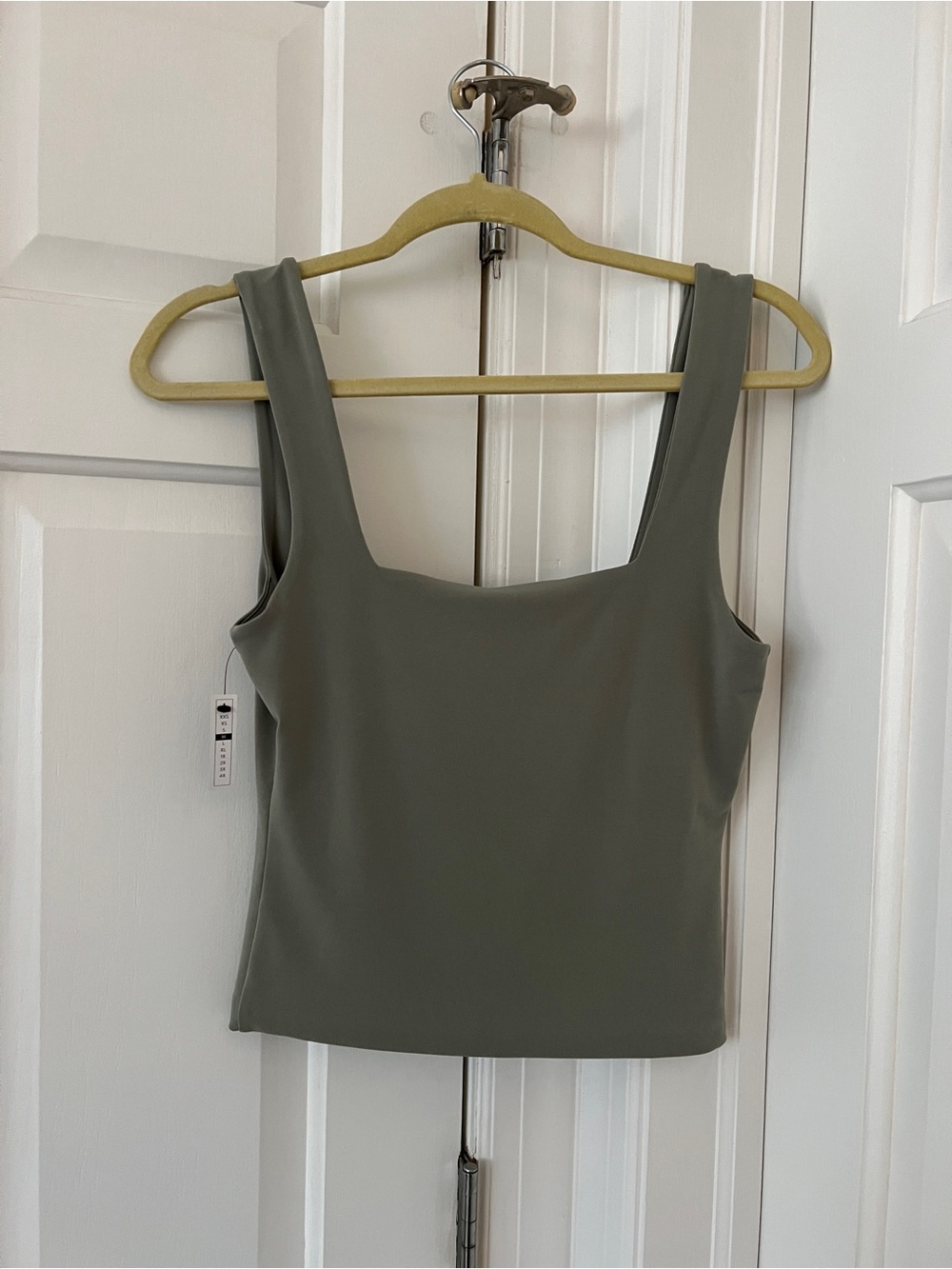 Leith Square Neck Tank Top in Olive